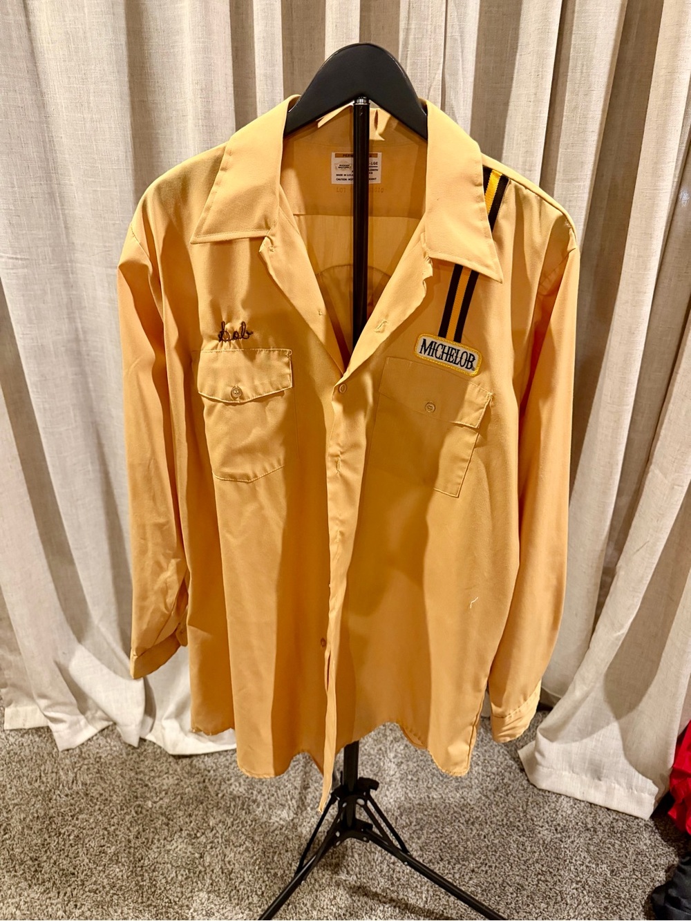Vintage Yellow Workwear Button-Up Jacket